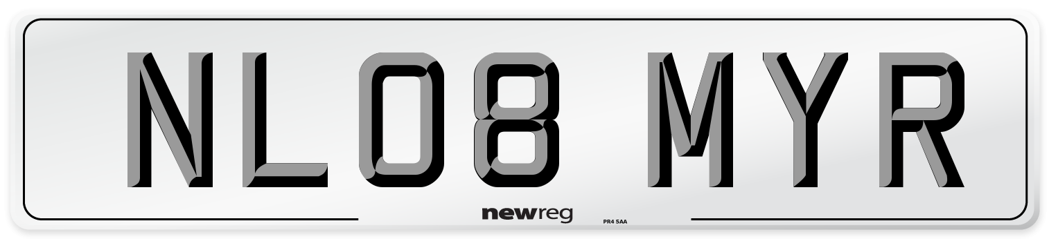 NL08 MYR Number Plate from New Reg